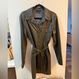Sanctuary Vegan Leather Shirt Dress